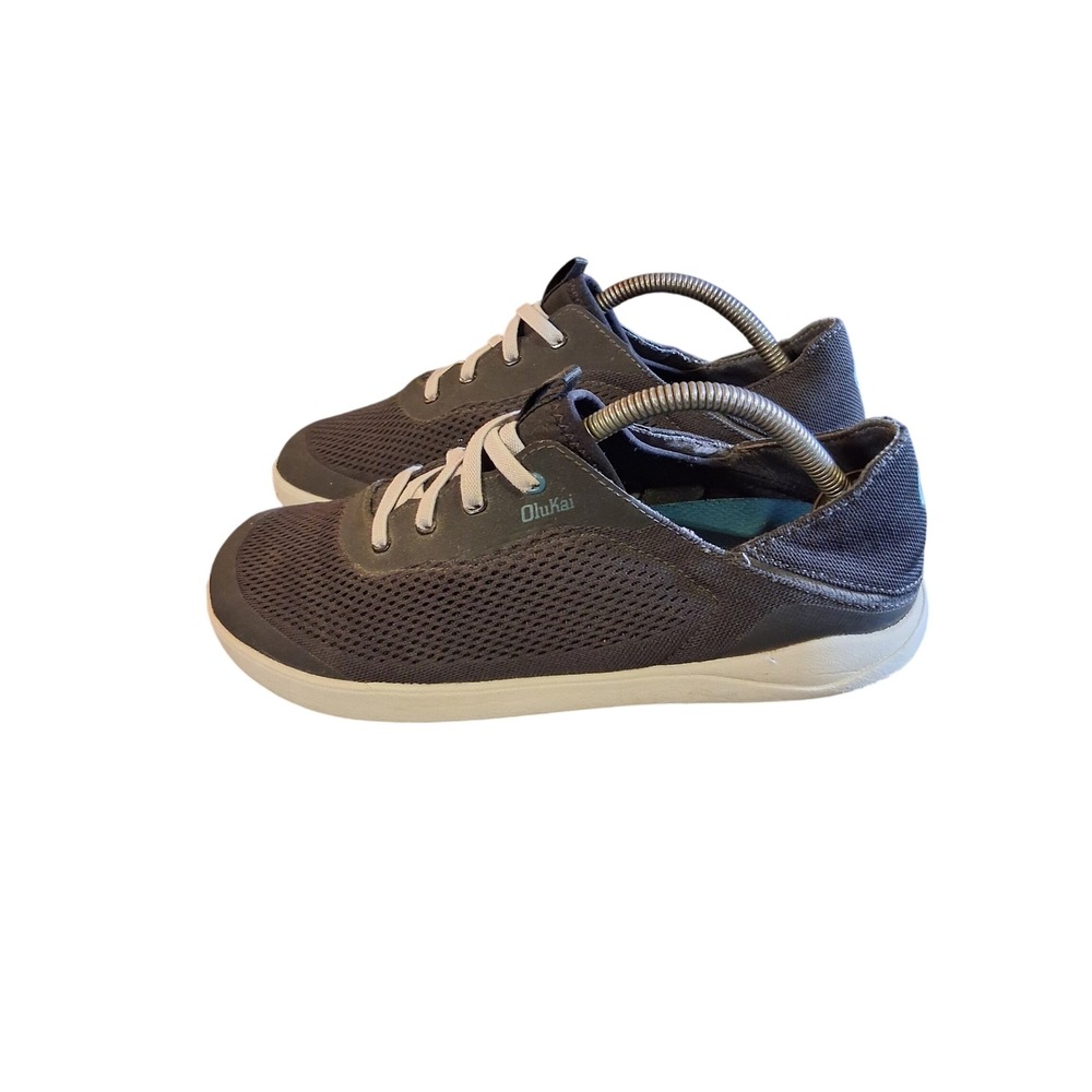 OluKai Moku Pae Mens 9.5 Trench Blue Mesh Boat Shoes 10472-40QS